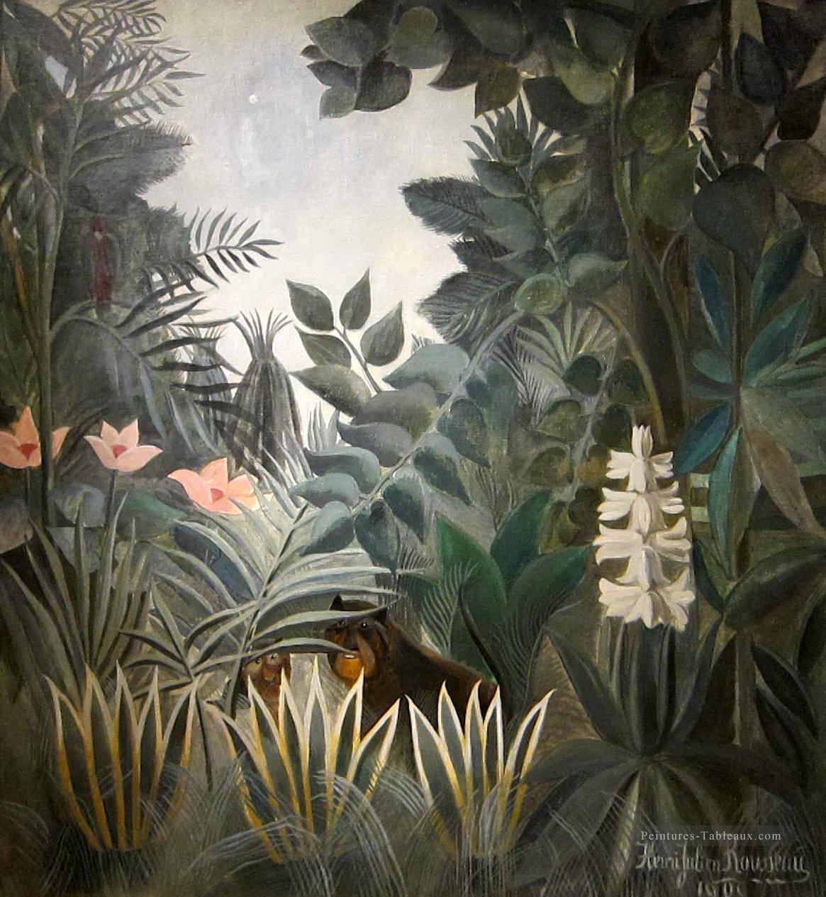 La jungle équatoriale Henri Rousseau post impressionnisme Naive primitivisme Peintures à l'huile
